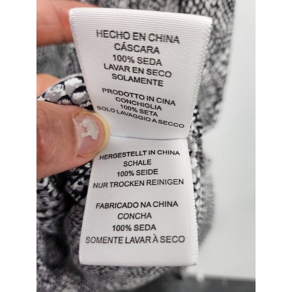 Joie Womens Silk Blouse Top Medium Gray Snakeskin Print Long Sleeve V-Neck - Picture 4 of 7